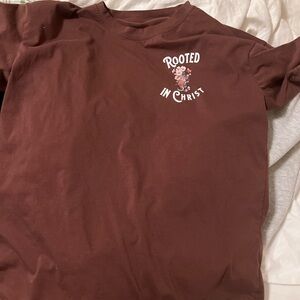 Rooted in Christ Graphic Tee - Brown